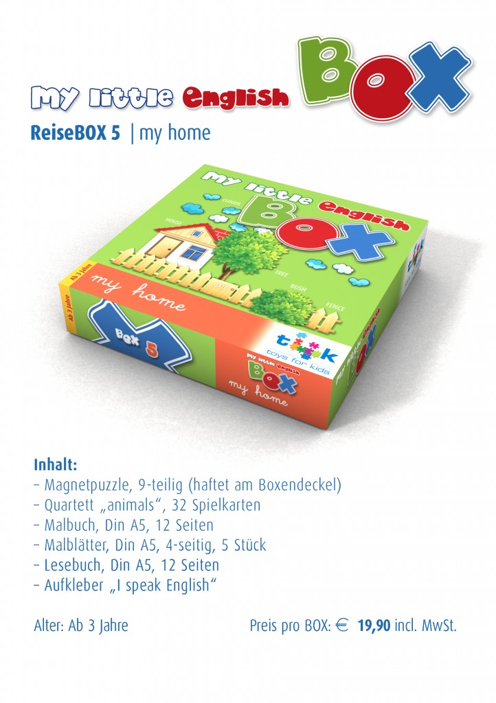 Englisch für Kinder, Reisebox my little English box - my home, Sprachspiele für Englisch aus Augsburg